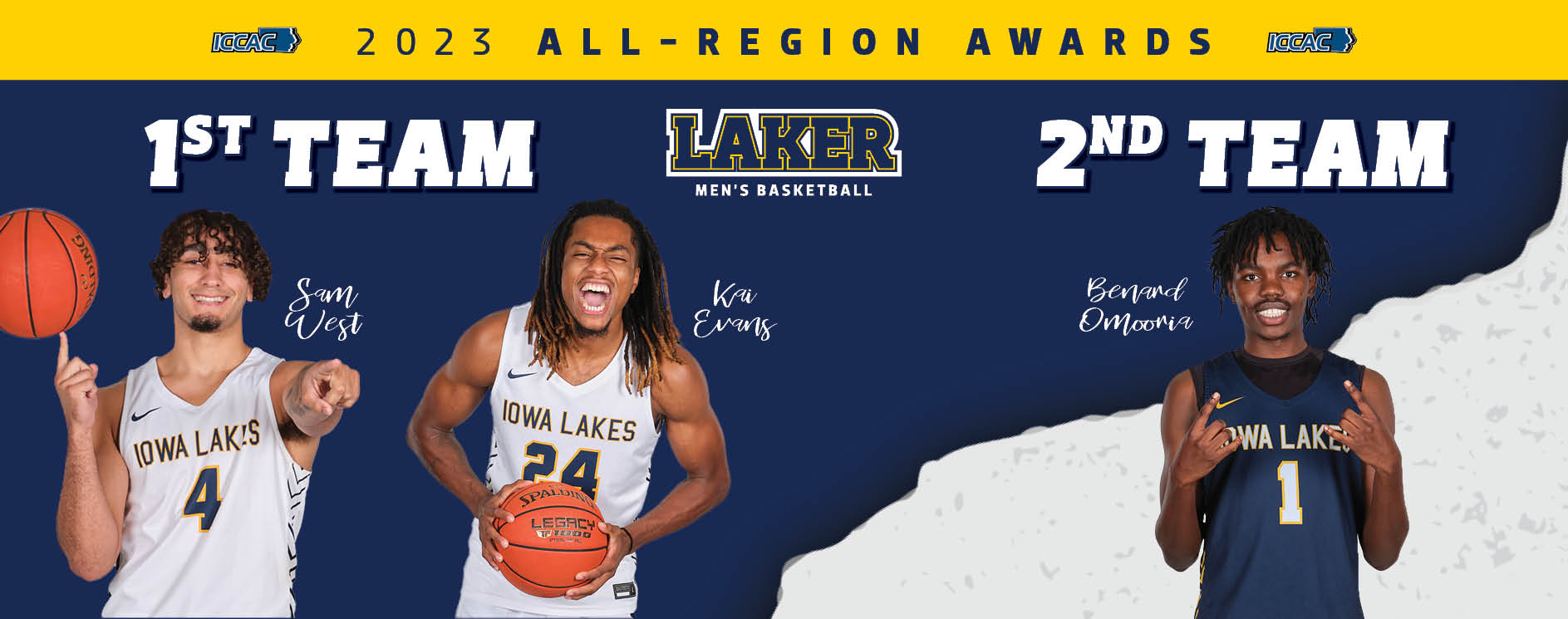 Three Laker Men&rsquo;s Basketball Athletes Named to the ICCAC Division II Men&rsquo;s Basketball All-Region Team