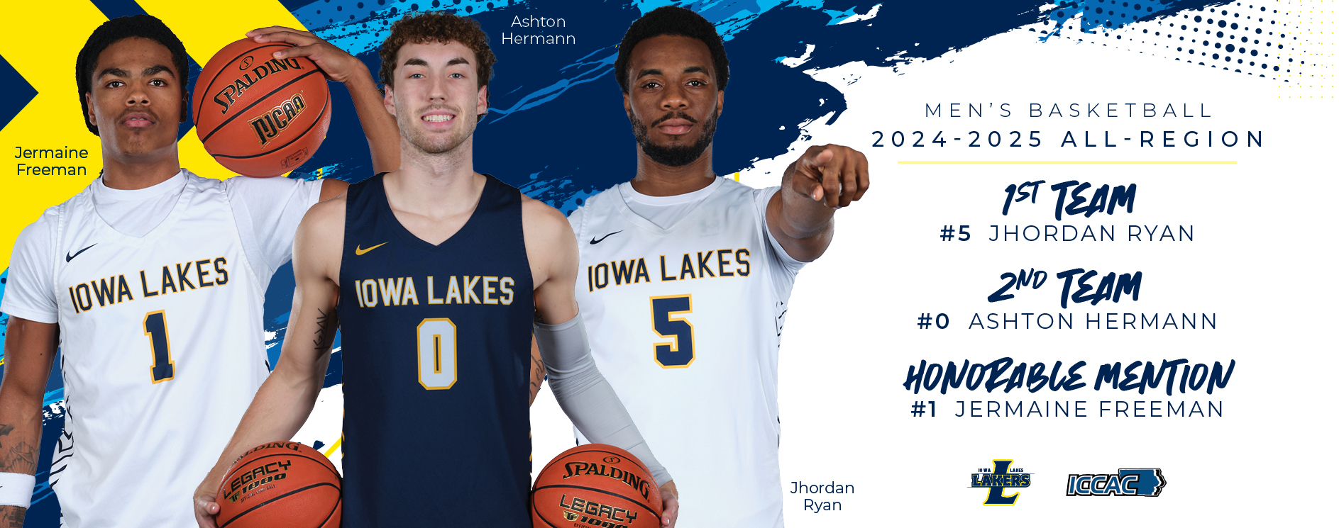 Three Laker Men&rsquo;s Basketball Athletes Named to the ICCAC Division II Men&rsquo;s Basketball All-Region Team