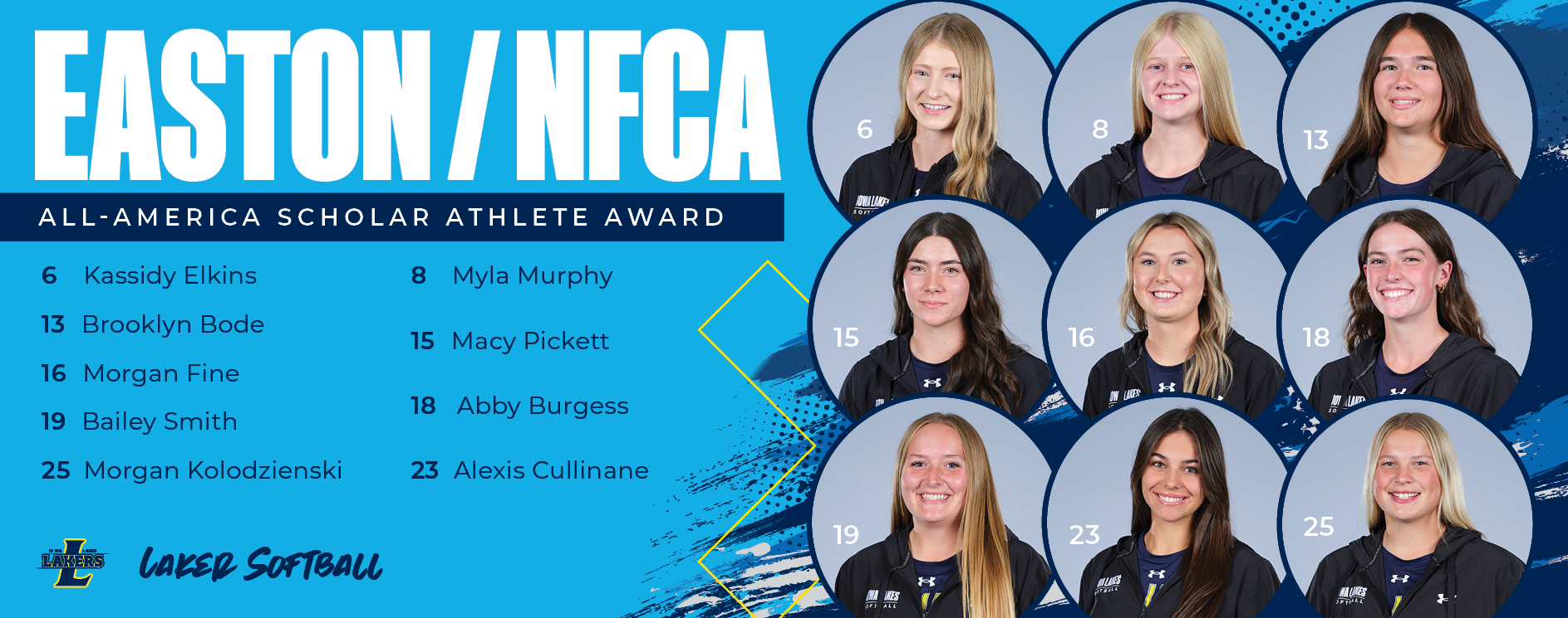 Iowa Lakes Softball Has Nine Athletes Receive Easton/NFCA All-America Scholar Athlete Award
