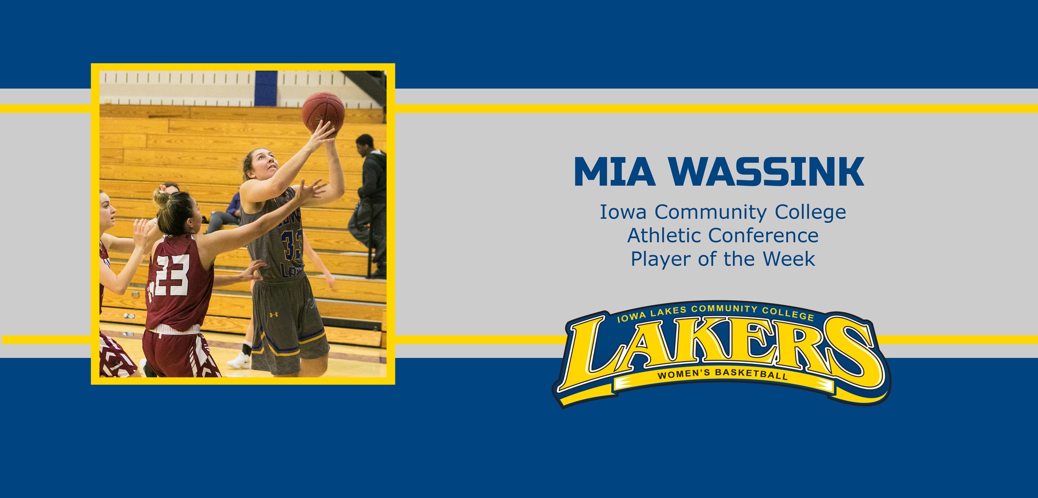 Wassink earns 2nd player of the week honors