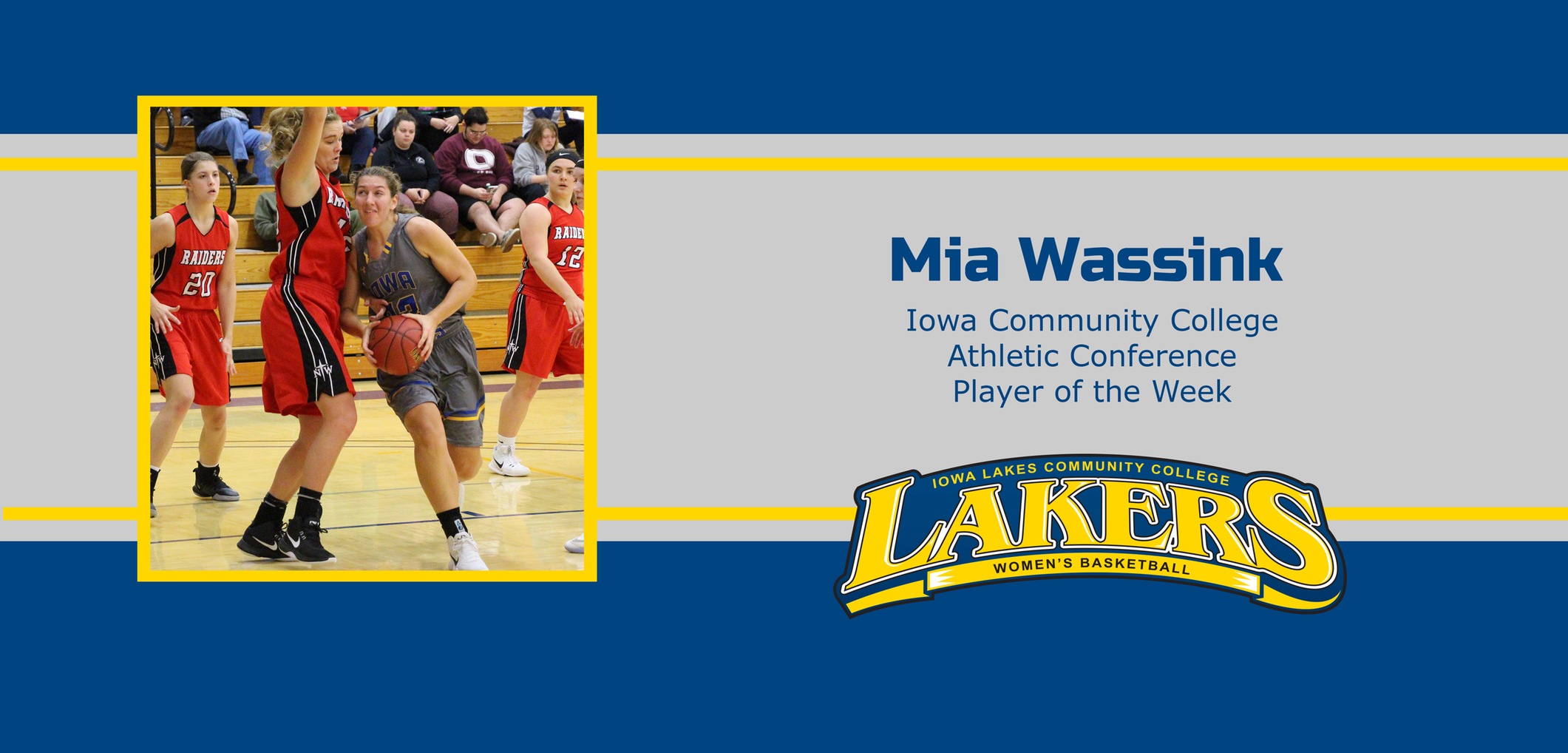 Wassink earns player of the week honors