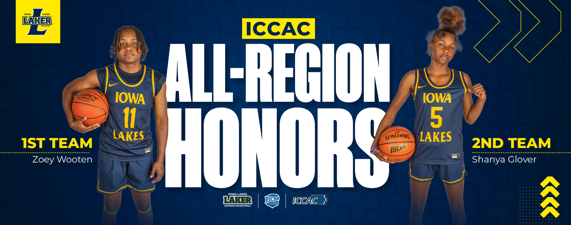 Two Laker Women&rsquo;s Basketball Athletes Named to the ICCAC Division II Women&rsquo;s Basketball All-Region Team